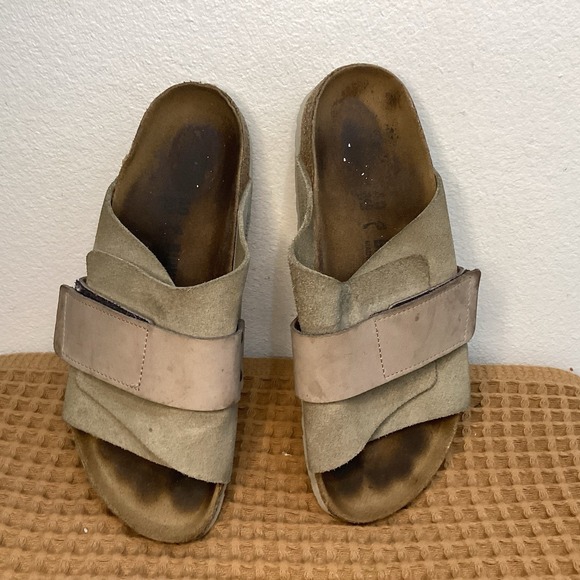 Birkenstock Oita Women's Size US 9 EU 40 Beige Antique Suede Slides Sandals - Picture 8 of 9